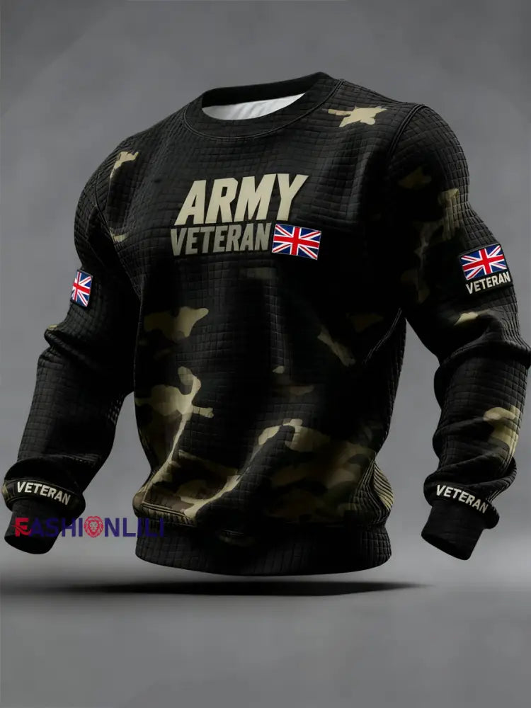 Men's British ARMY VETERAN Print Sweatshirt