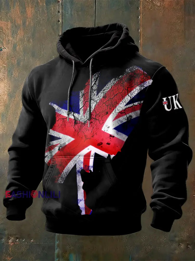 Men's British Union Flag Hooded Sweatshirt