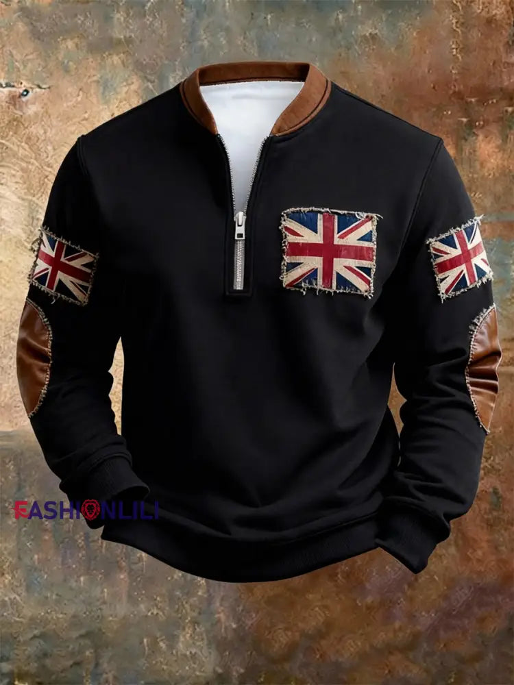 Men's British vintage flag print Sweatshirt