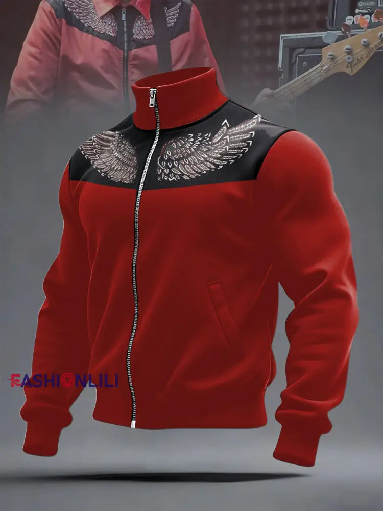 Men's Roses Music Lover Printed Coat