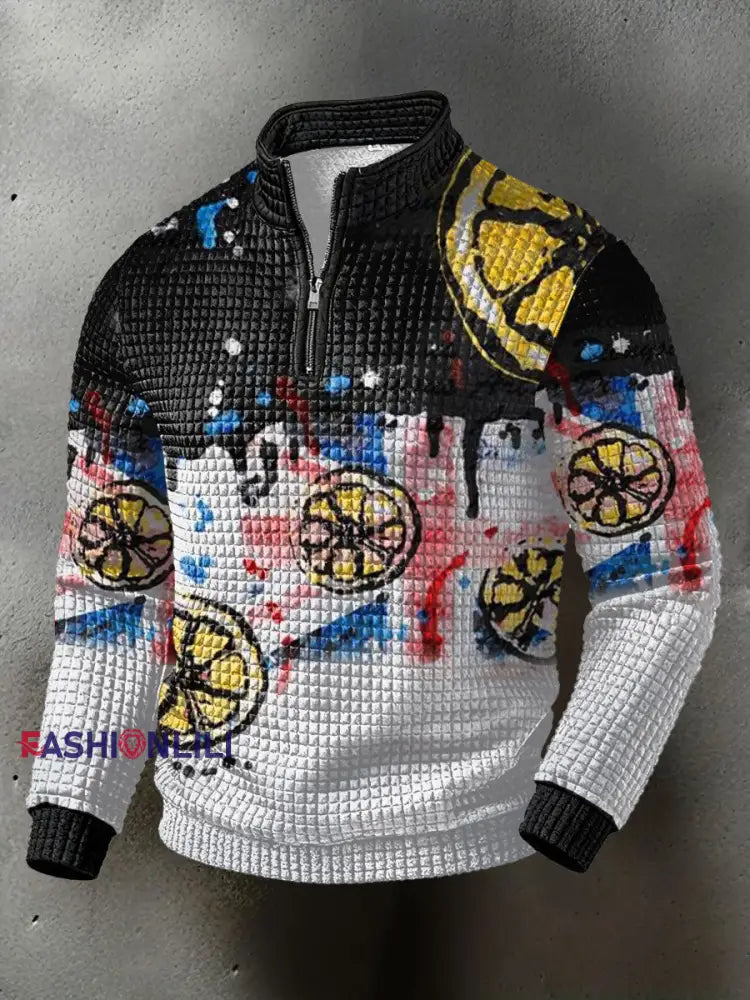 Men's Roses Music Lover Printed Sweatshirt