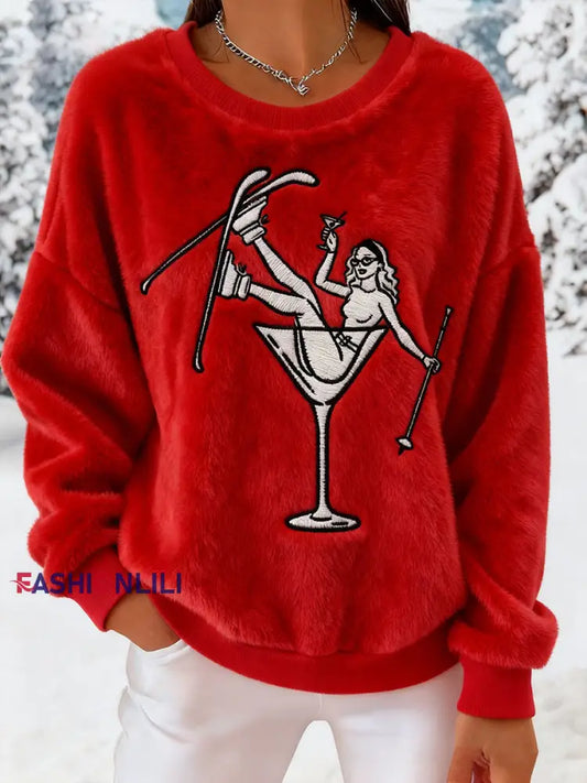 Women's ski après-flannel sweatshirts