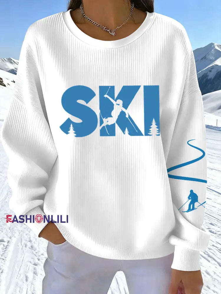 Women's Ski Print Sweatshirt