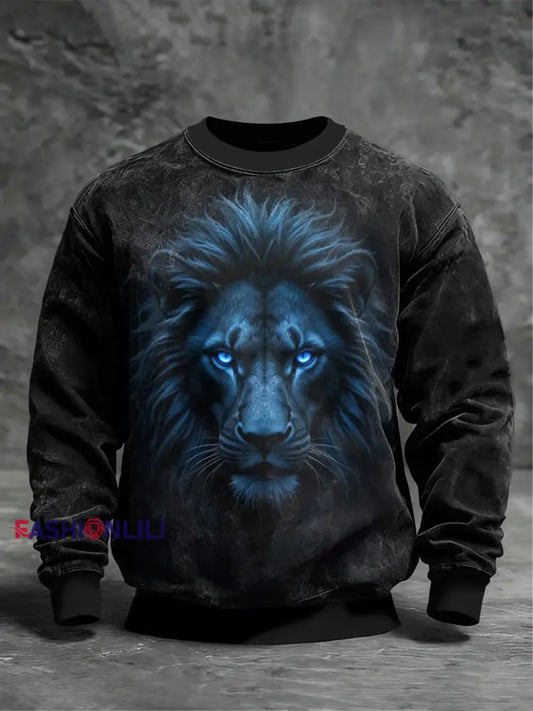 Men's  Art Lion Crew Neck Sweatshirt