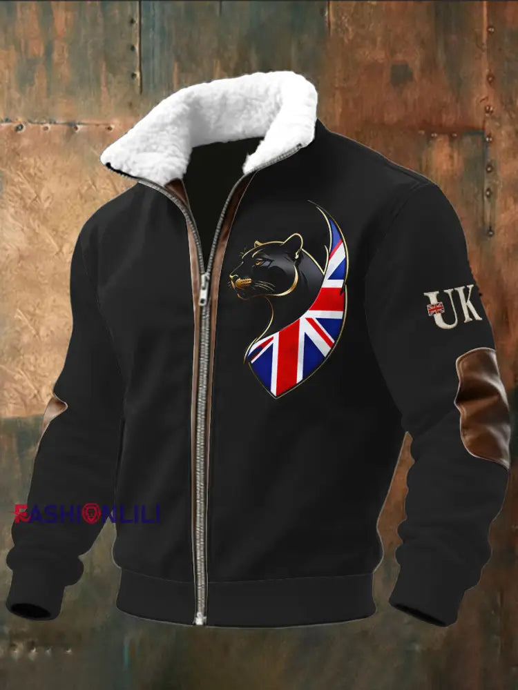 Men's British Flag Leopard Print Sweatshirt