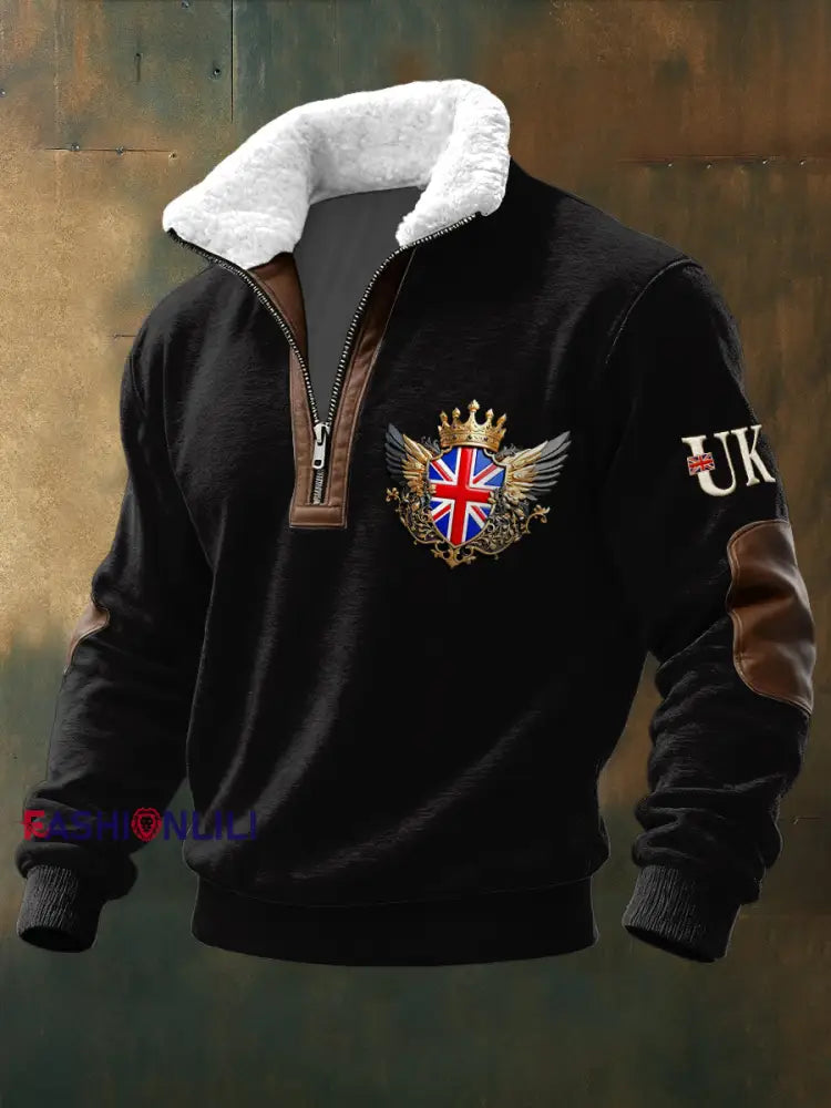 Men's British Jack Black Stand-Collar Sweatshirt