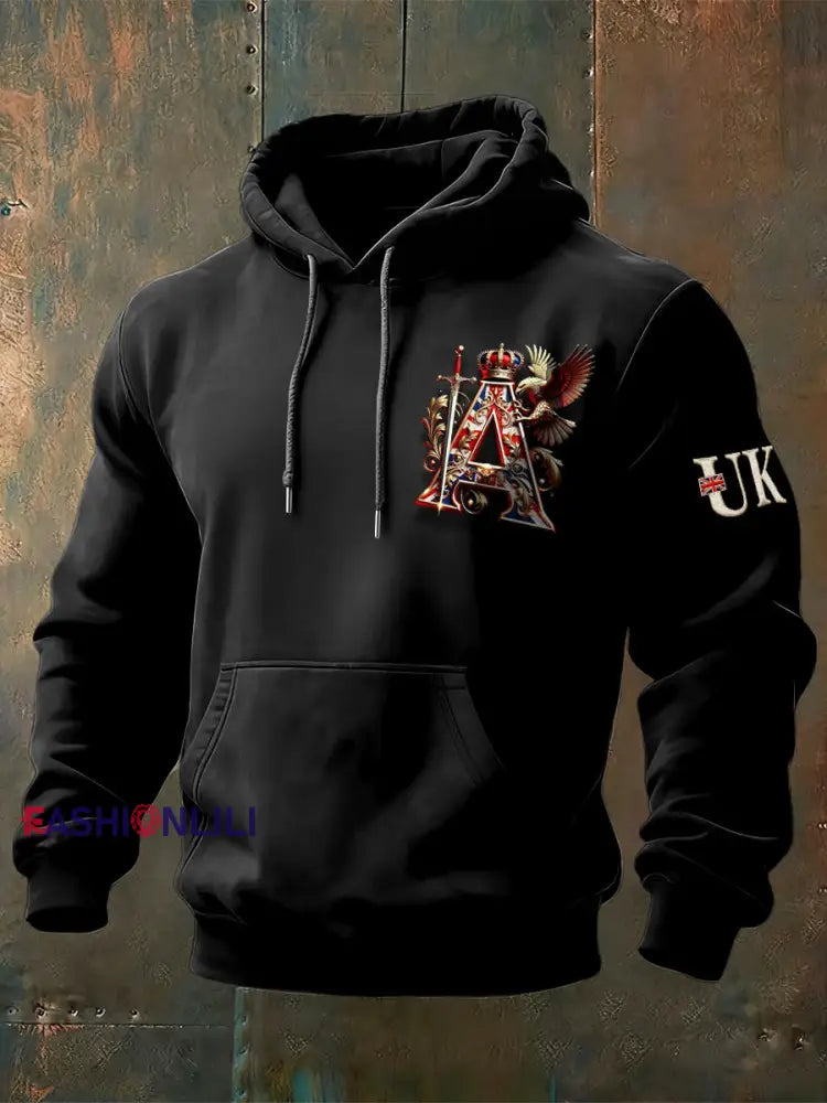 Men's British Letter A Hooded Sweatshirt