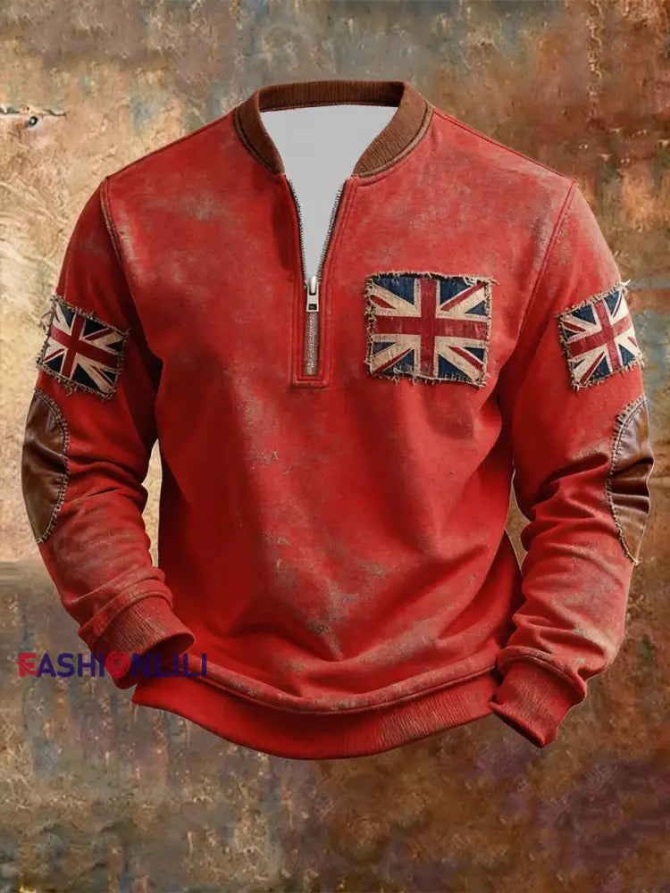 Men's British vintage flag print Sweatshirt