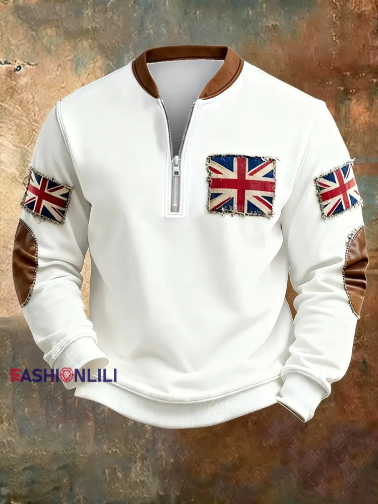 Men's British vintage flag print Sweatshirt