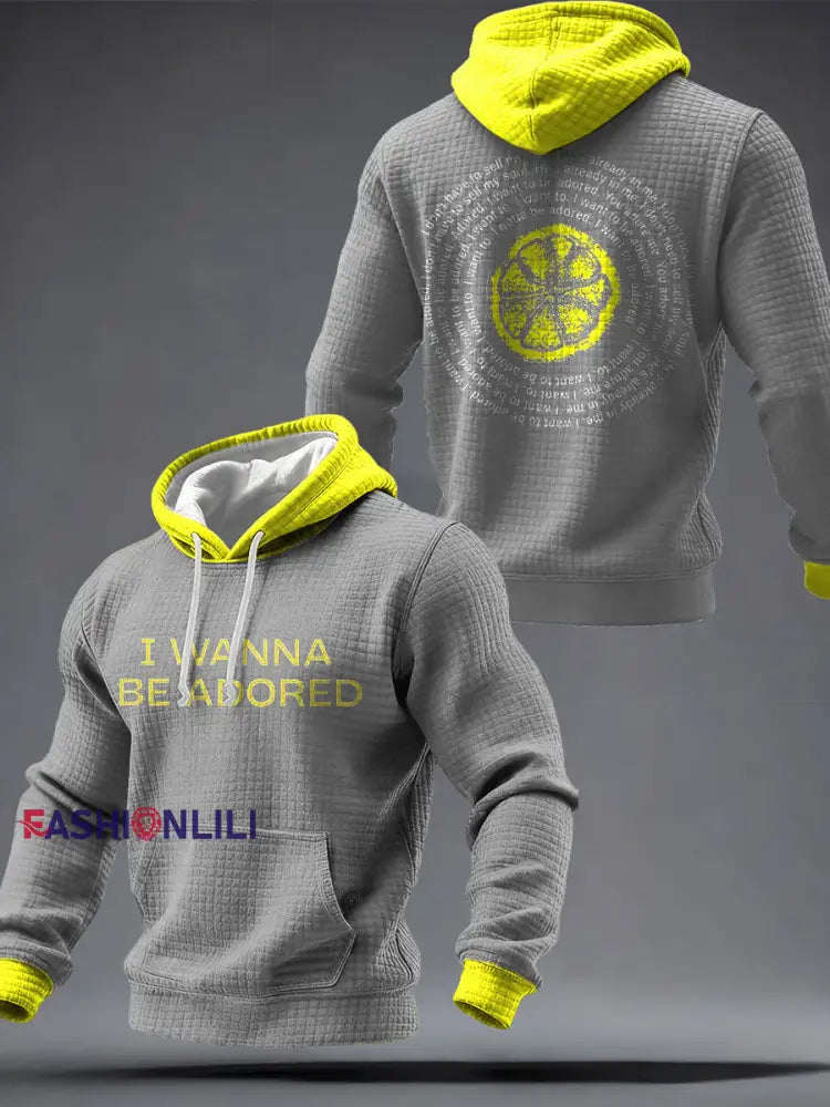 Men's I Wanna Be Adored Lemon Roses Music Lover Printed Hoodie