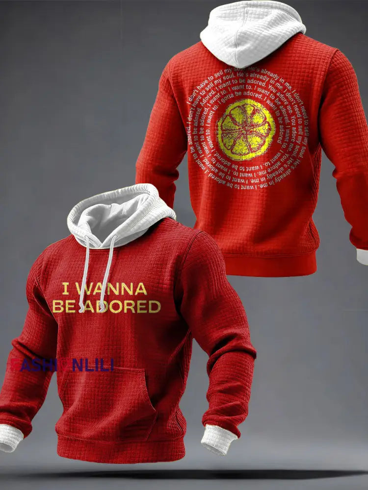 Men's I Wanna Be Adored Lemon Roses Music Lover Printed Hoodie