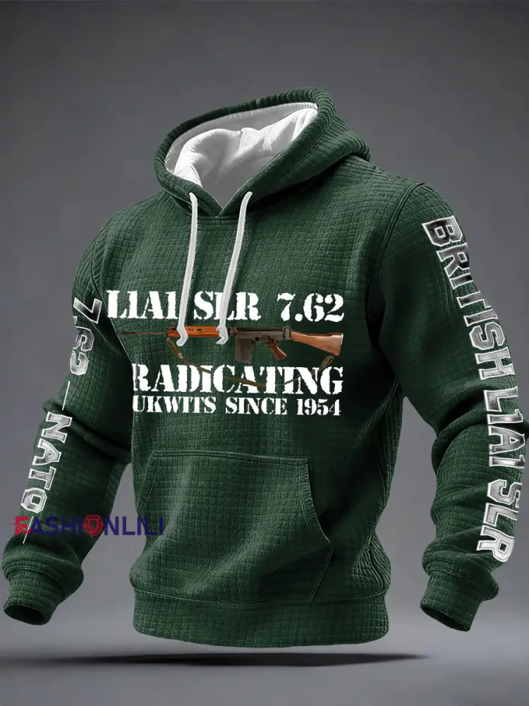 Men's L1A1 SLR 7.62 Print Checkered Cotton Hoodie