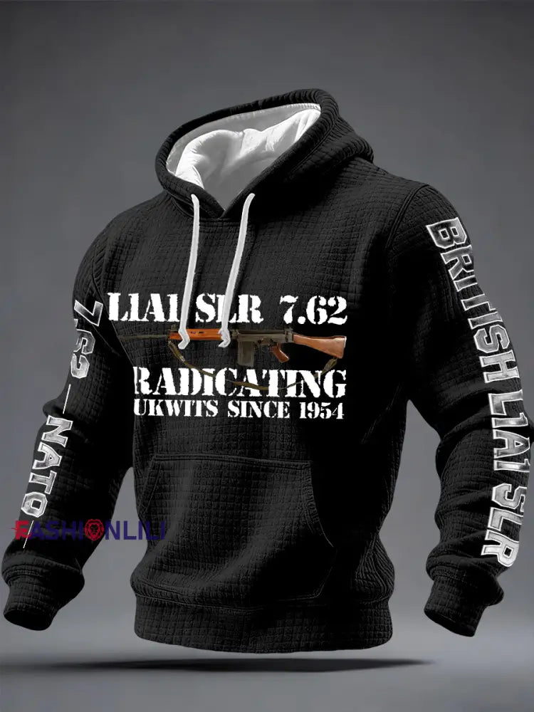 Men's L1A1 SLR 7.62 Print Checkered Cotton Hoodie