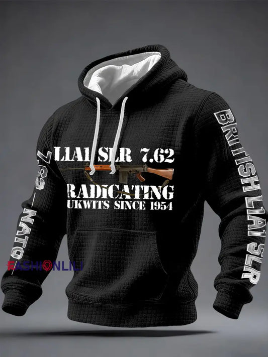 Men's L1A1 SLR 7.62 Print Checkered Cotton Hoodie