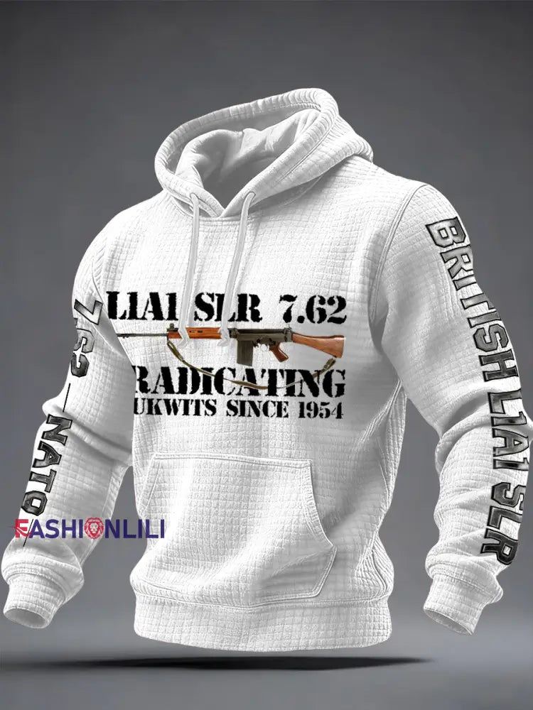 Men's L1A1 SLR 7.62 Print Checkered Cotton Hoodie