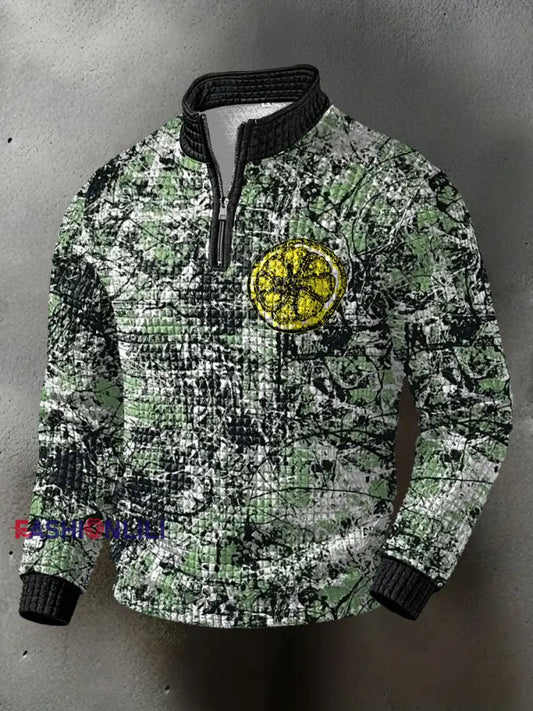 Men's Roses Music Lover Lemon Printed Sweatshirt