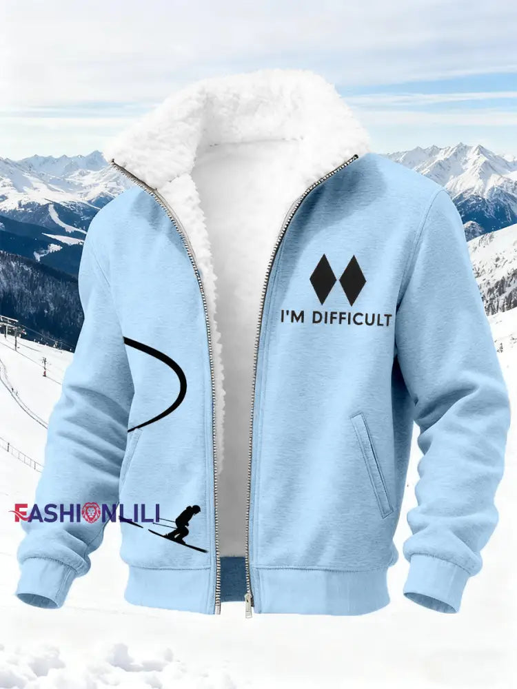 Men's Ski Art Print Cardigan