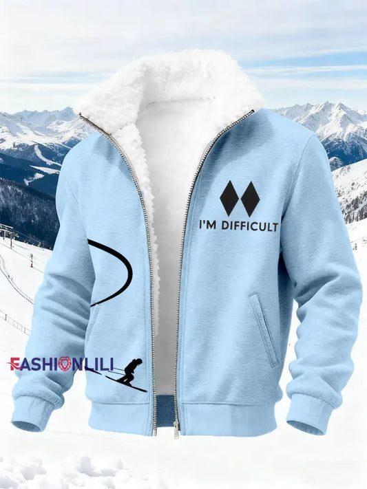 Men's Ski Art Print Cardigan