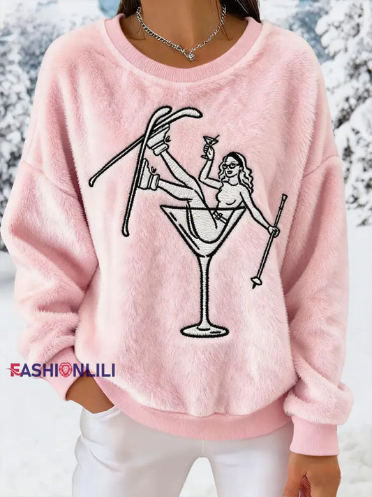 Women's ski après-flannel sweatshirts