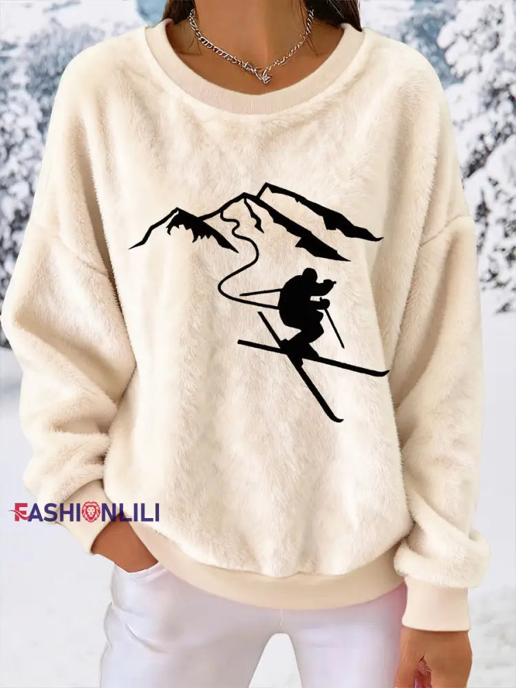 Women's Ski Print Casual Top