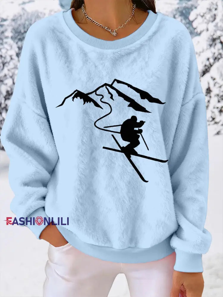 Women's Ski Print Casual Top