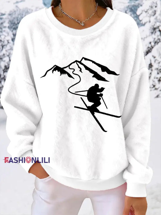 Women's Ski Print Casual Top