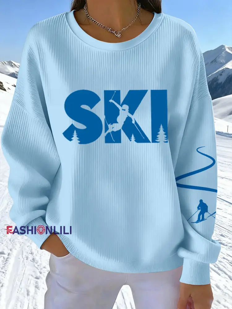 Women's Ski Print Sweatshirt