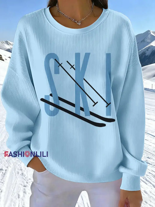 Women's Ski Print Sweatshirt
