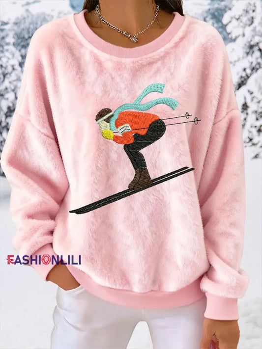 Women's Skiing Downhill Fleece Sweatshirts